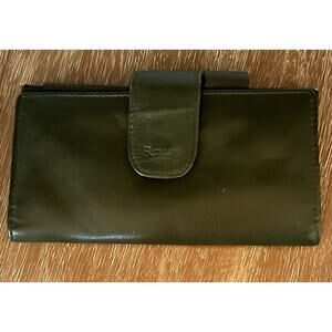 Vintage Roles Green Genuine Leather Trifold Wallet Pen Slot Organizer Card Slots